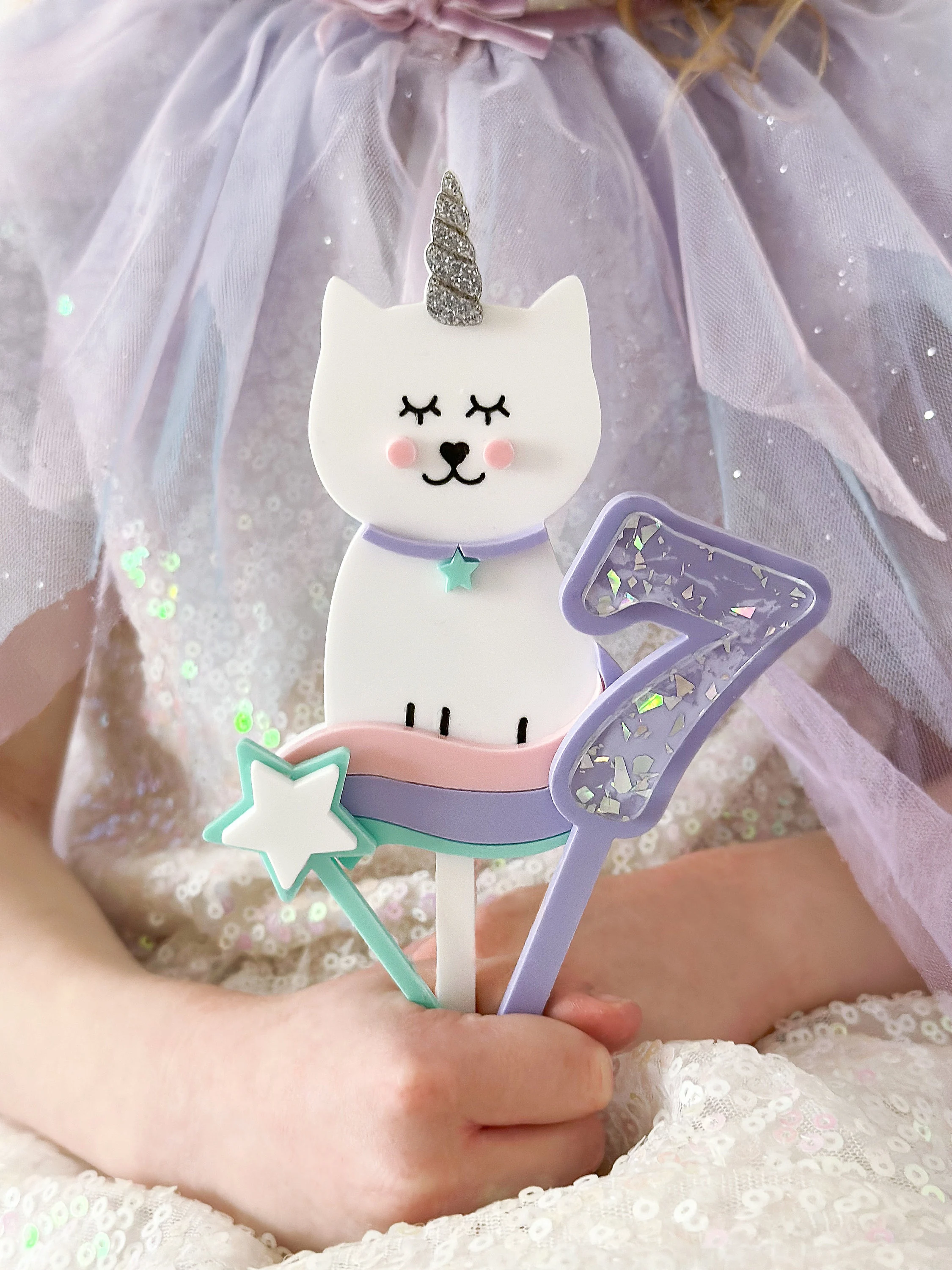 Double Layered Chunky Glitter Number Cake Topper image 5