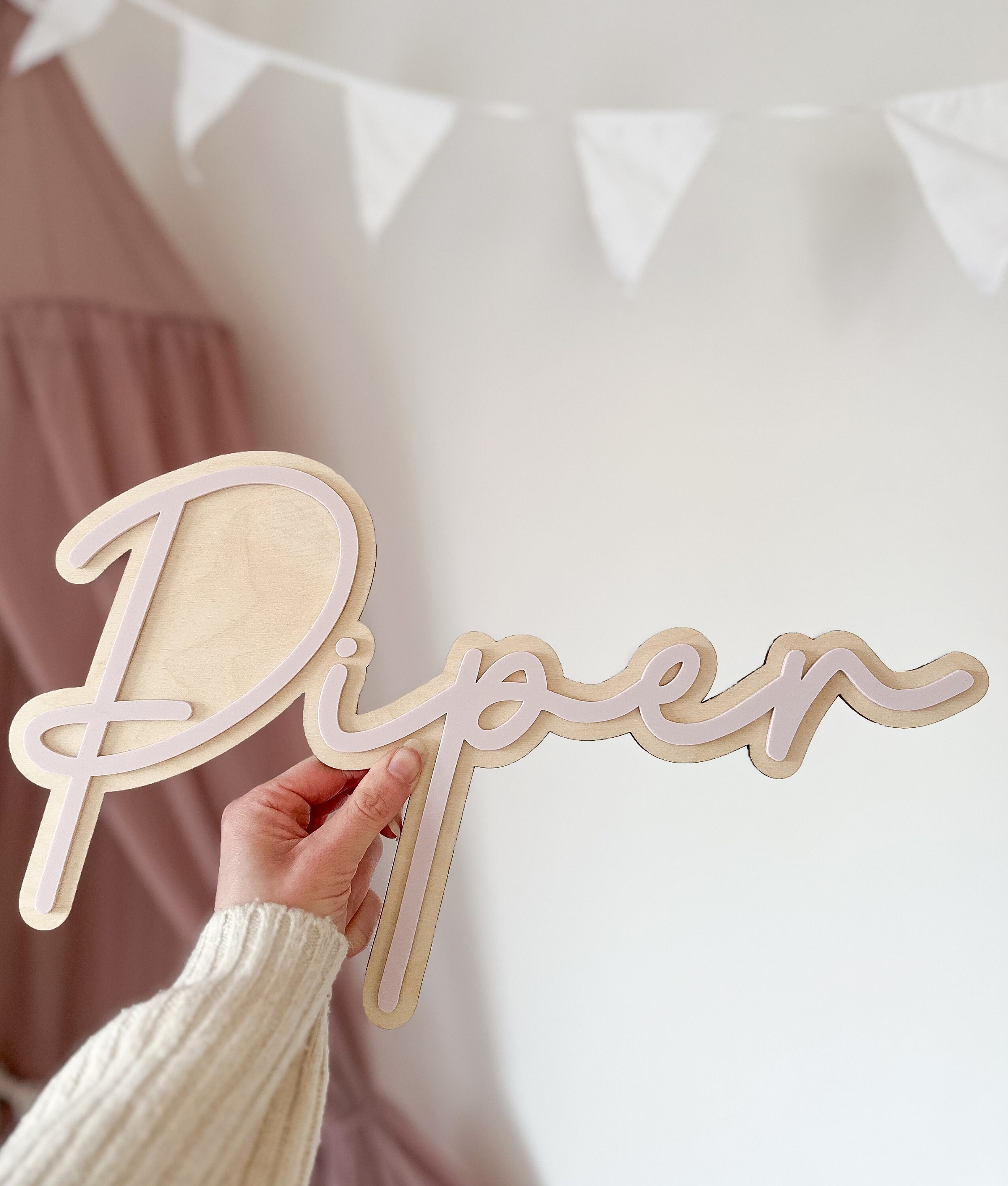 Double Layered Custom Nursery Name Sign image 4