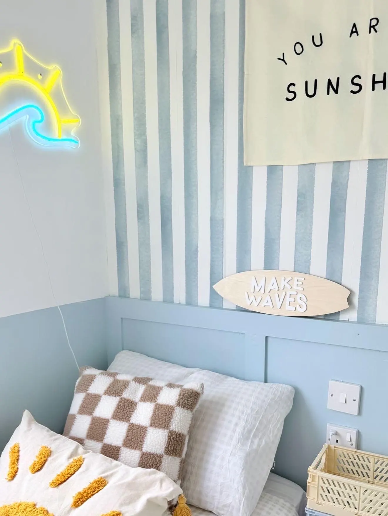 Double Layered Kids Groovy Make Waves Surfboard Sign image 4
