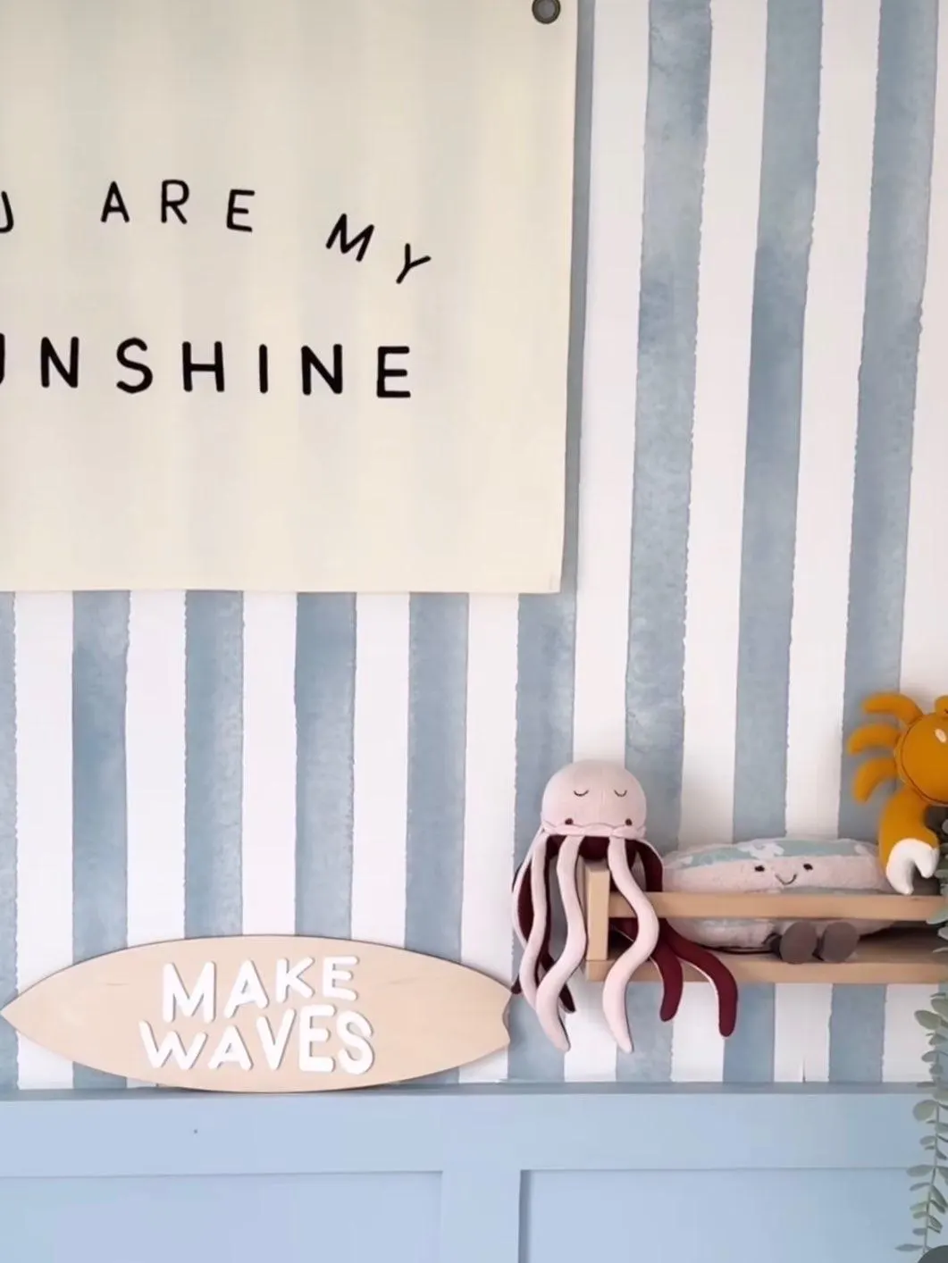Double Layered Kids Groovy Make Waves Surfboard Sign image 3