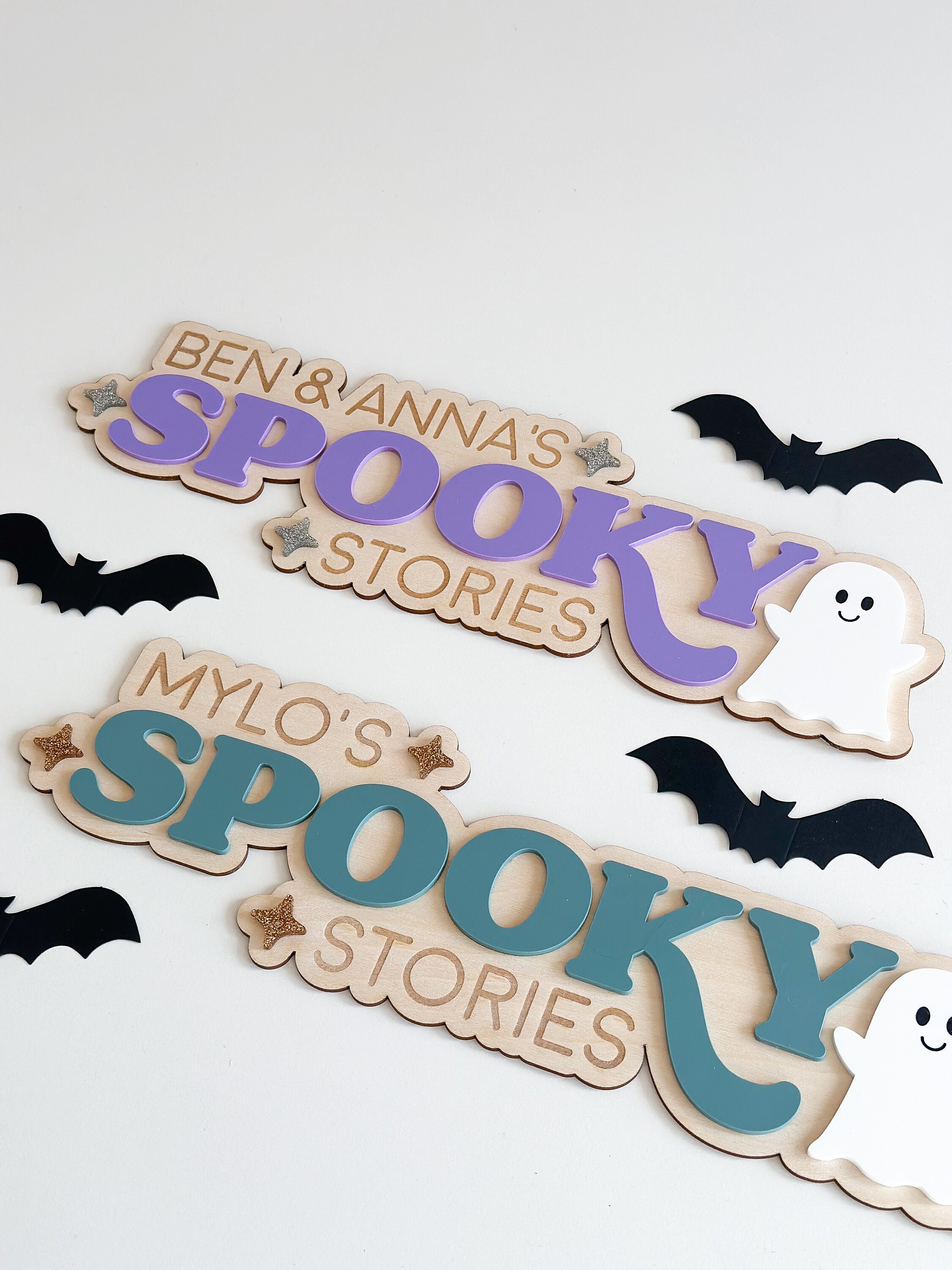 Double Layered Spooky Halloween Bookshelf Sign image 3