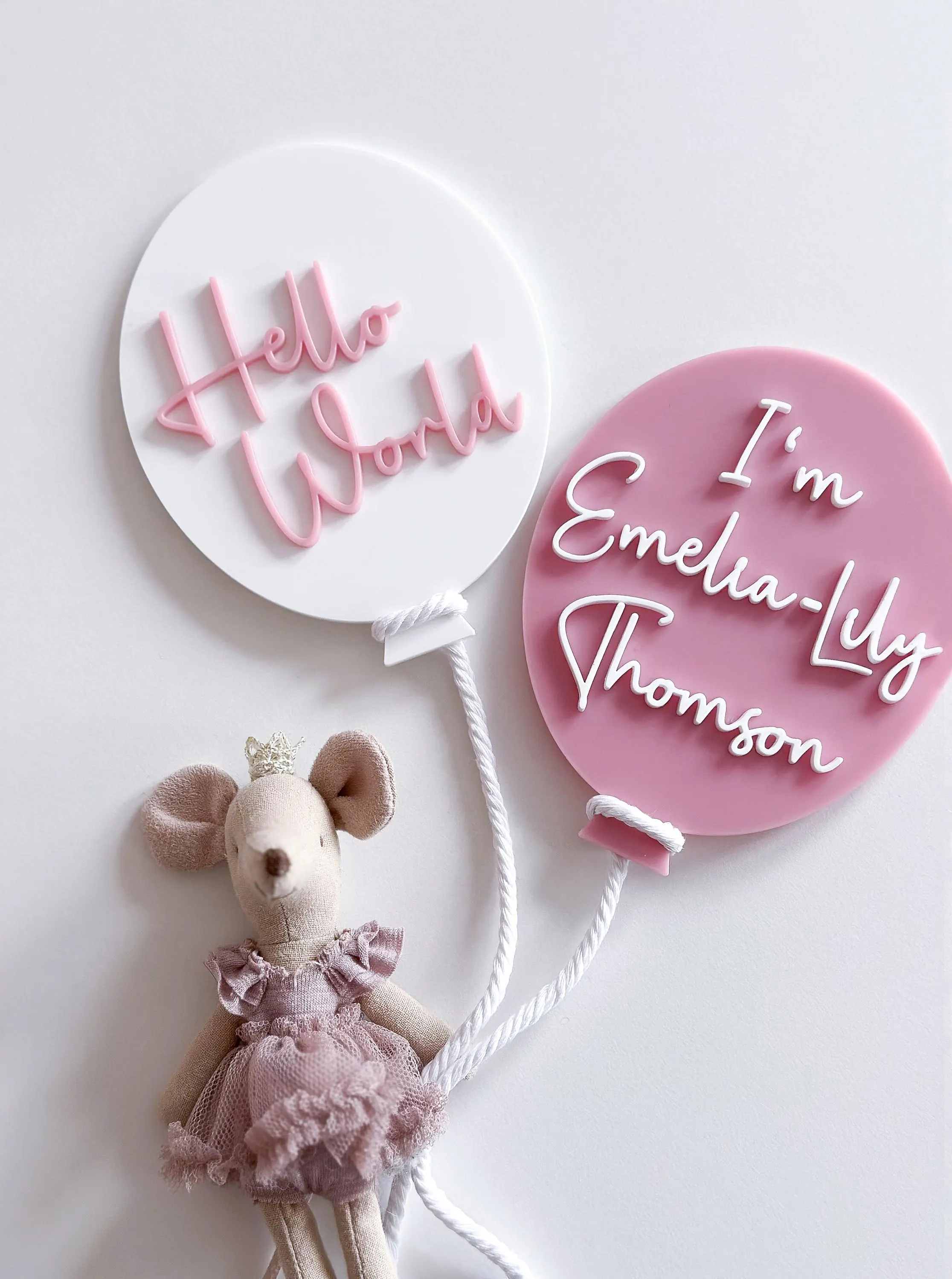 Personalised Balloon Baby Announcement Disc alternate view