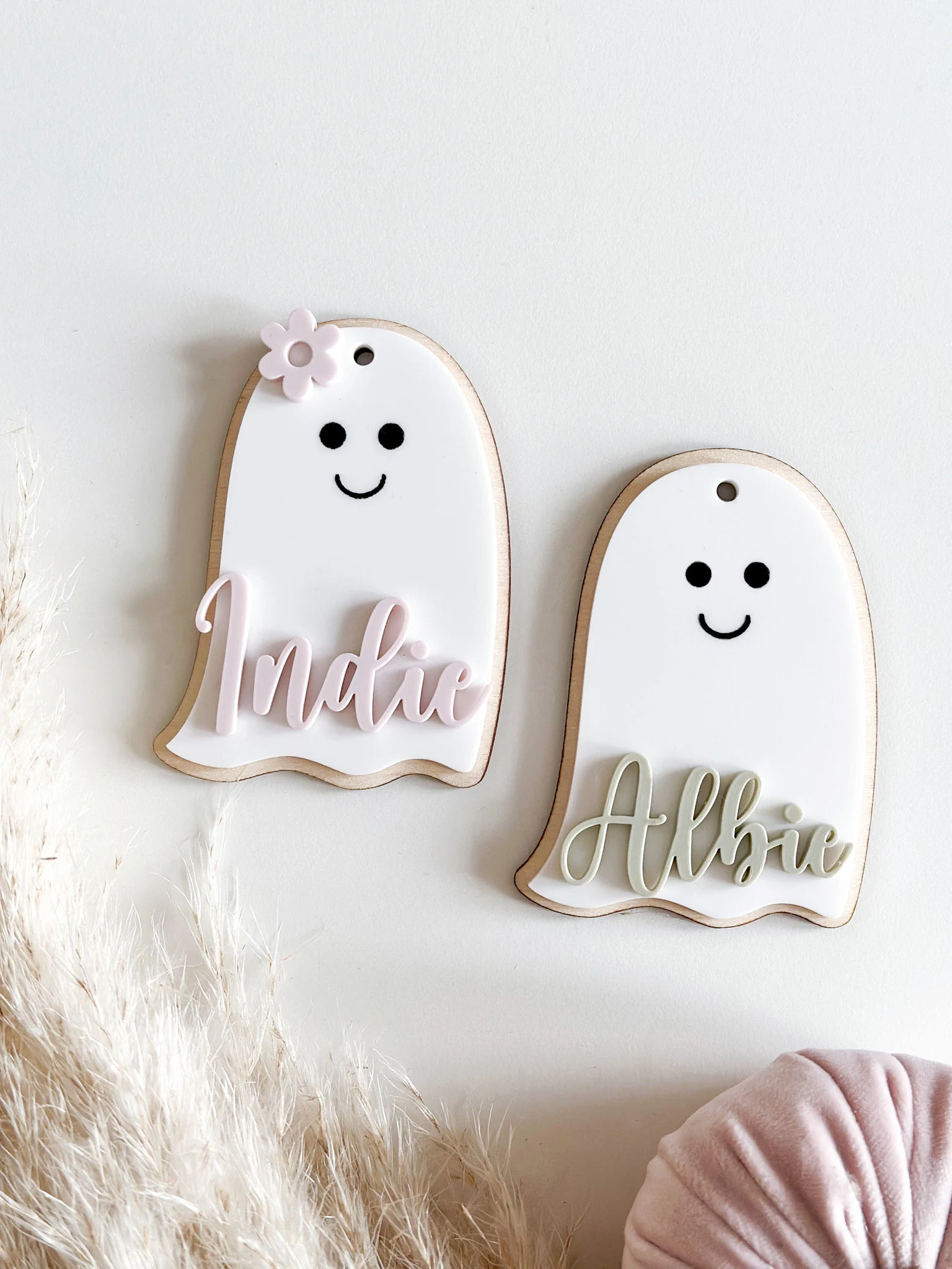Personalised Cute Ghost Halloween Boo Basket Tag