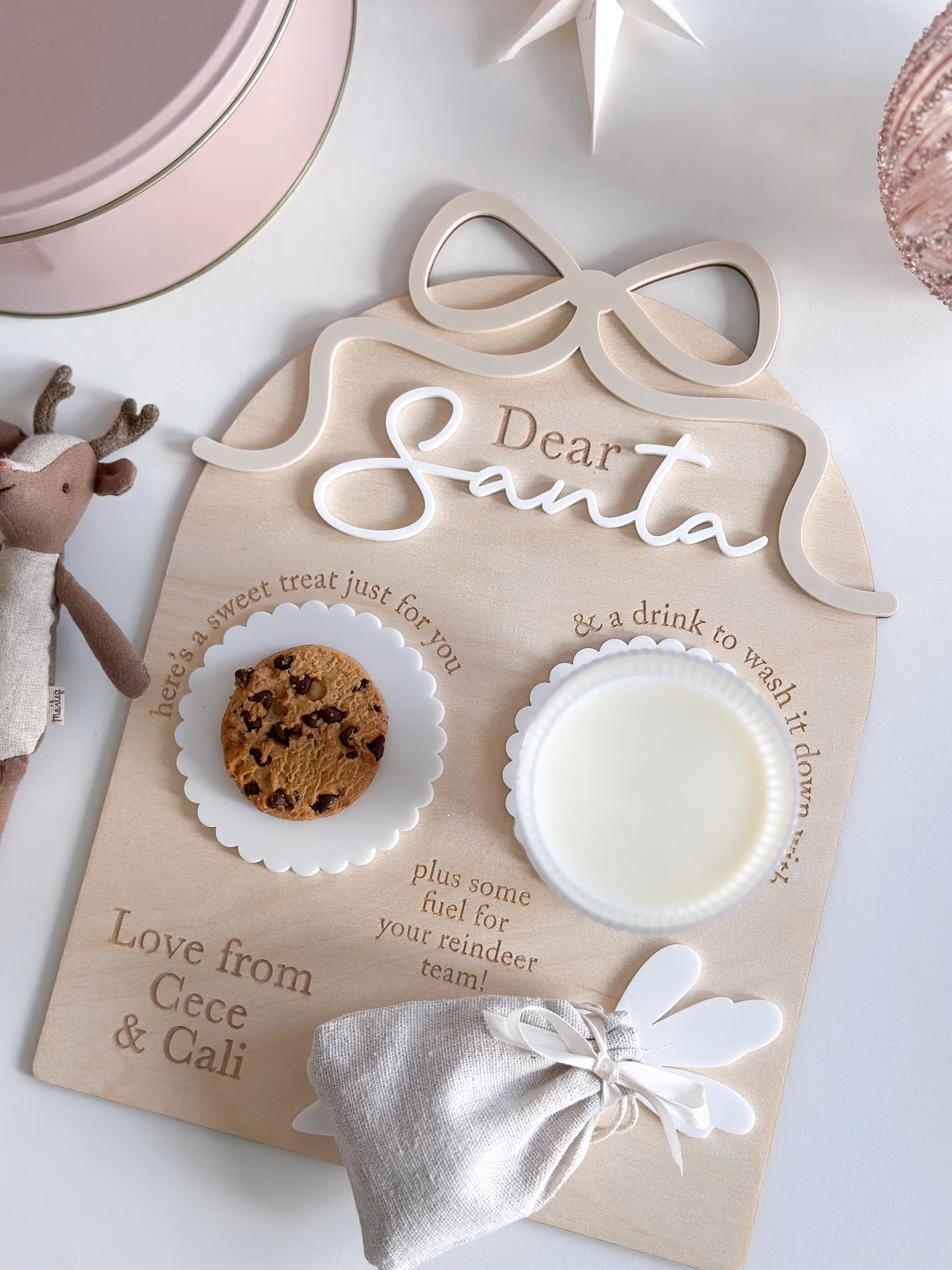 Personalised Dear Santa Bow Treat Board