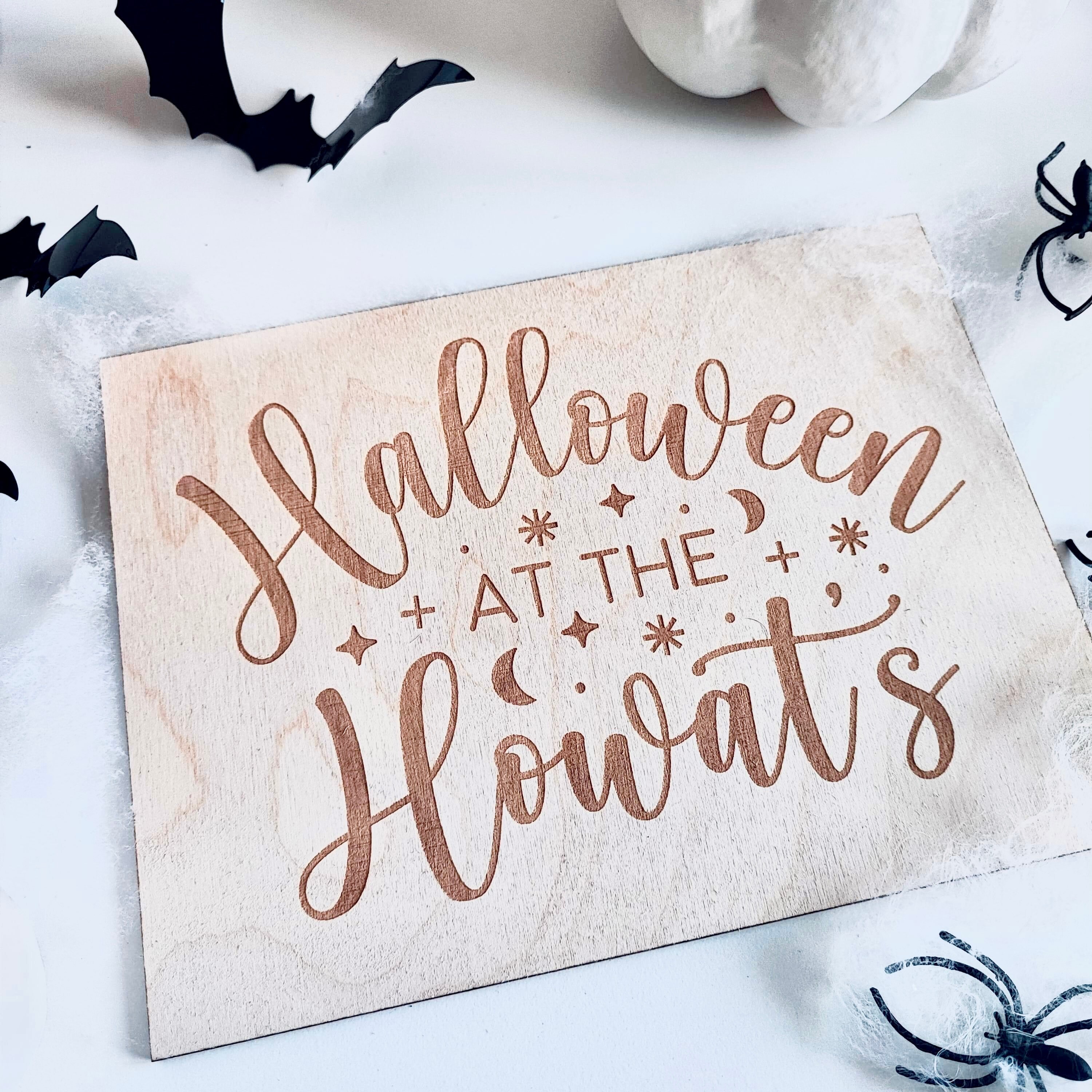 Personalised Halloween Wooden Family Name Plaque alternate view