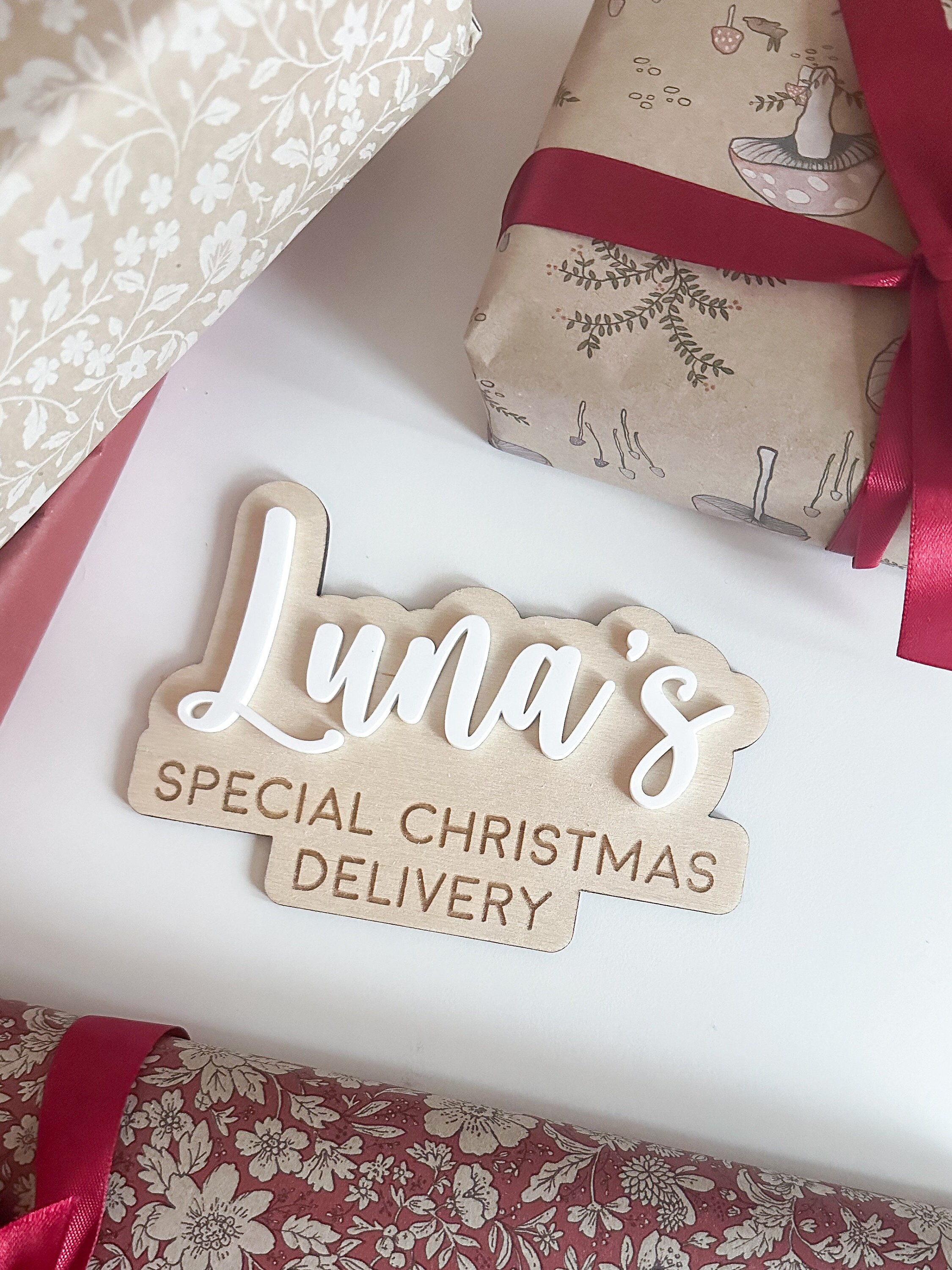 Personalised Layered Christmas Crate Label image 5