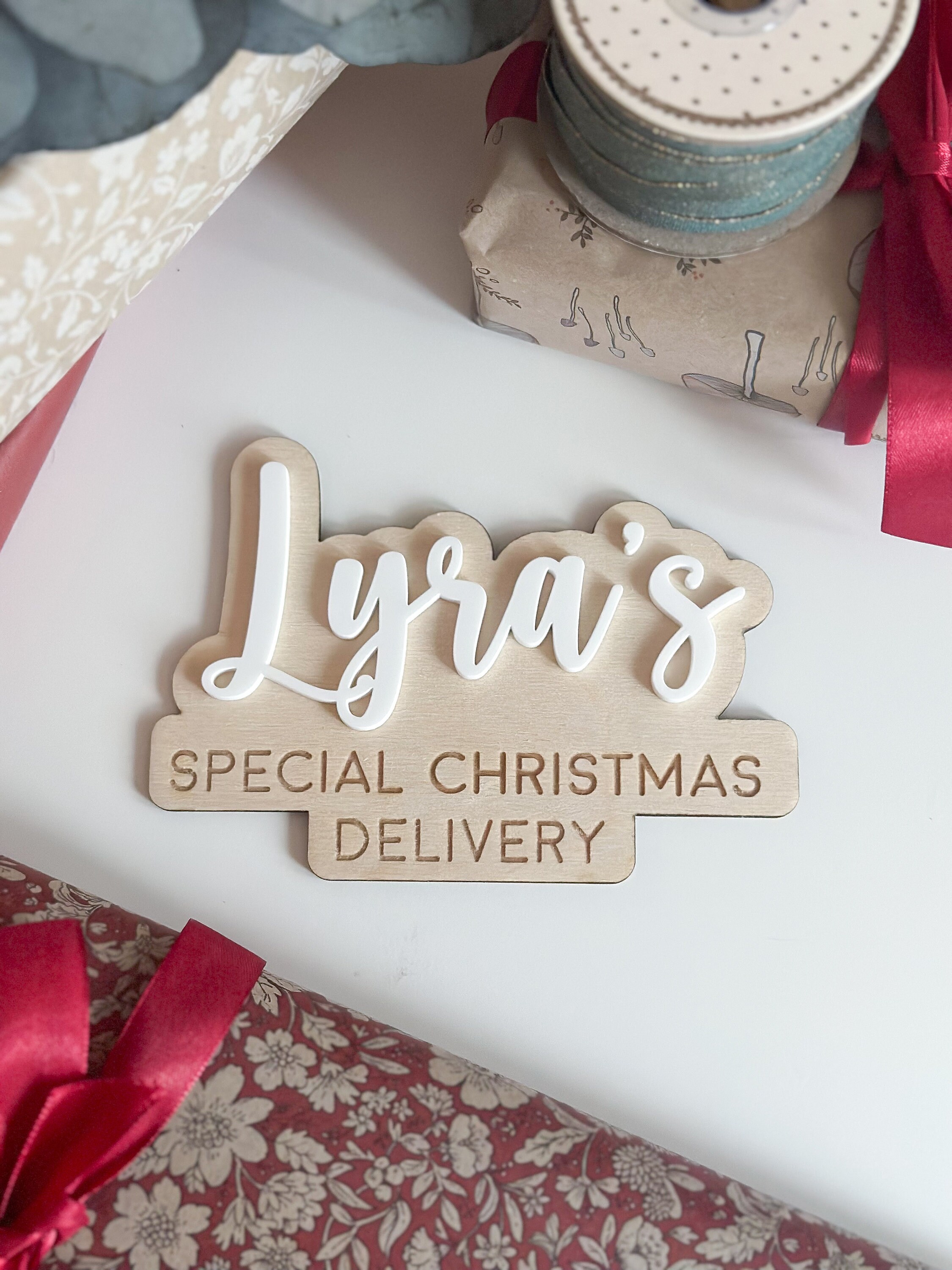 Personalised Layered Christmas Crate Label image 6