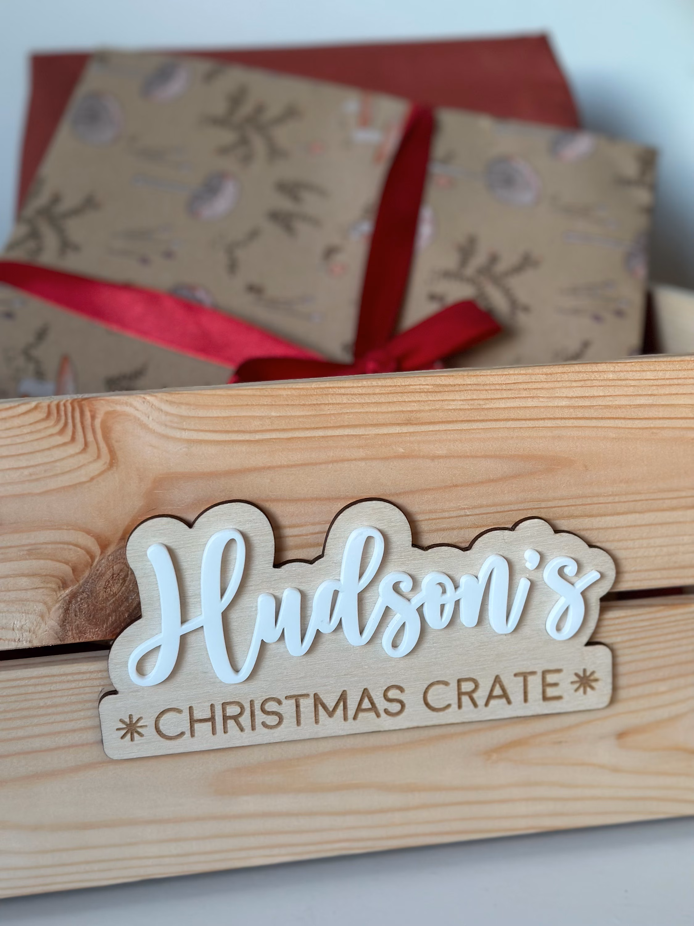 Personalised Layered Christmas Crate Label image 3