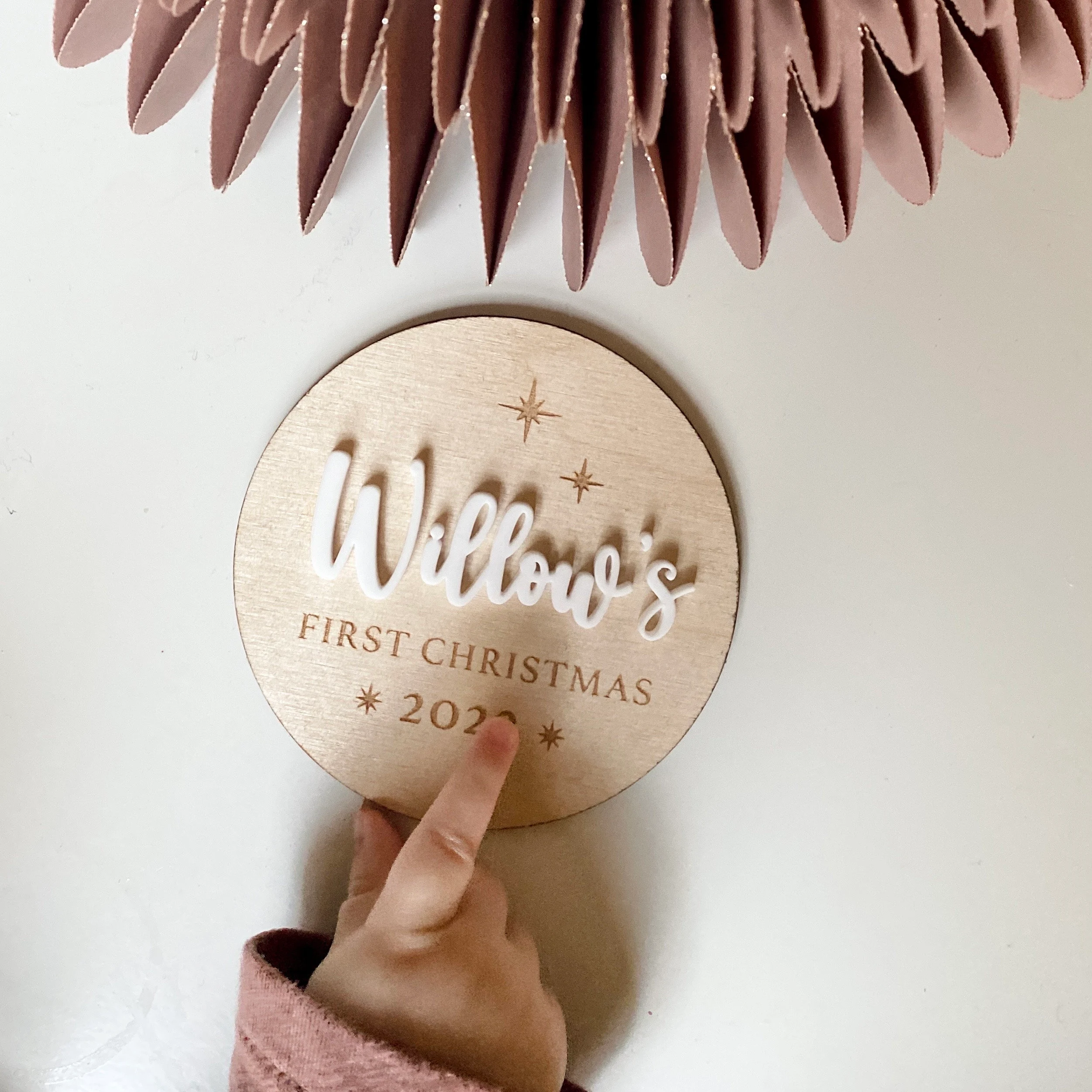 Personalised My First Christmas Wooden Milestone Disc image 4