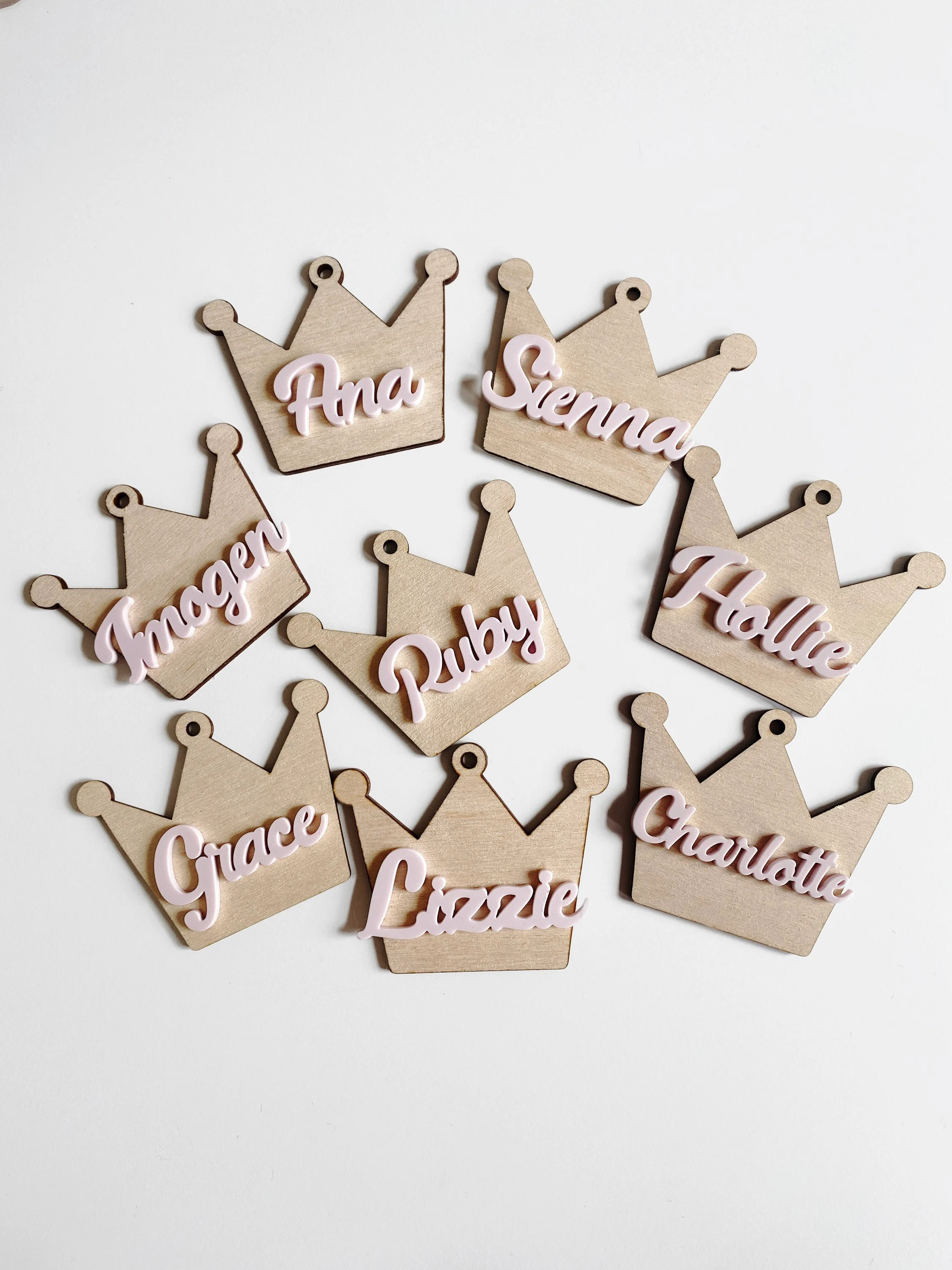 Personalised Princess Crown Name Tags alternate view
