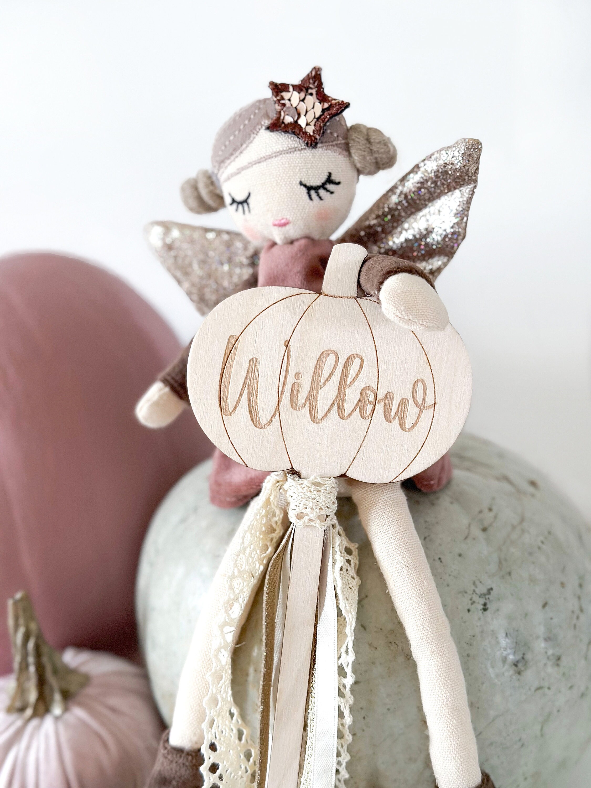 Personalised Wooden Boho Pumpkin Wand image 4
