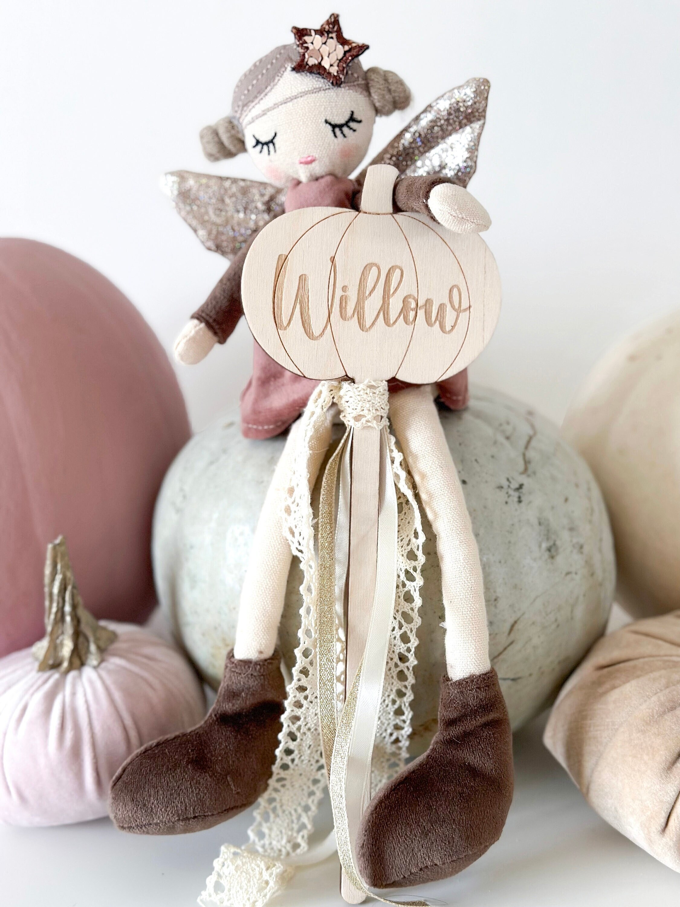 Personalised Wooden Boho Pumpkin Wand
