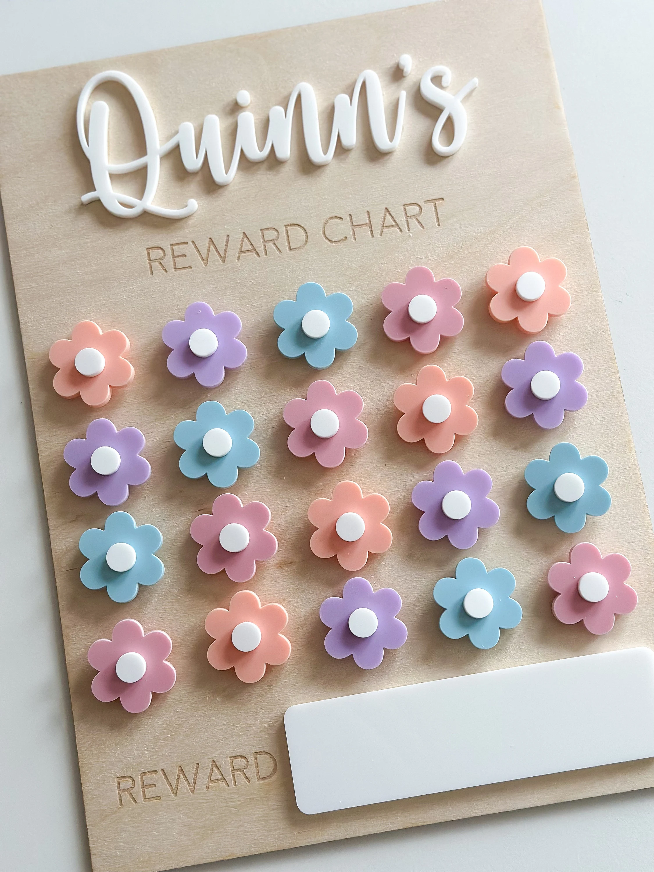Personalised Reusable Wooden Daisy Reward Chart image 5