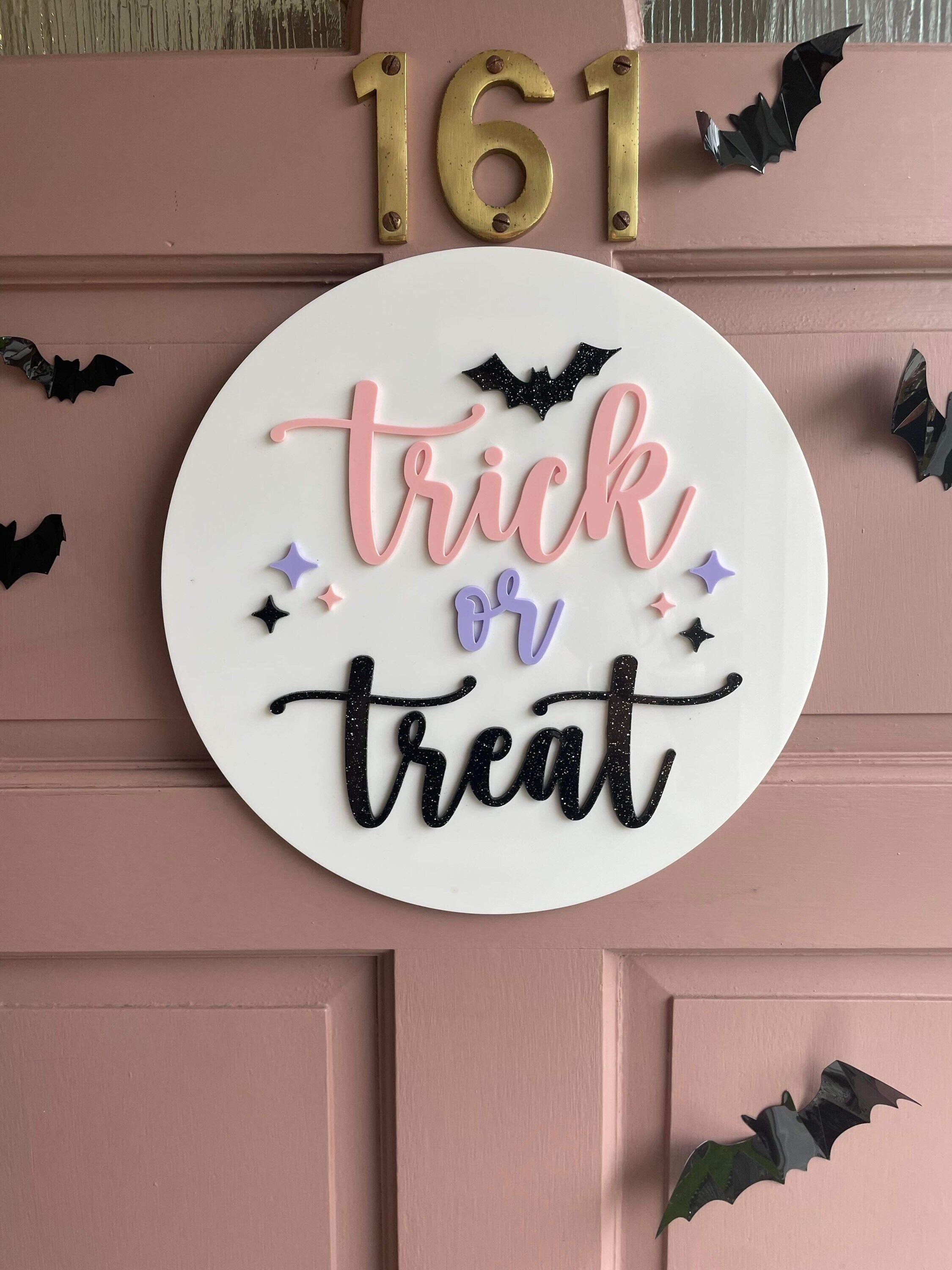 Trick or Treat Large Pastel Halloween Wall Sign image 4