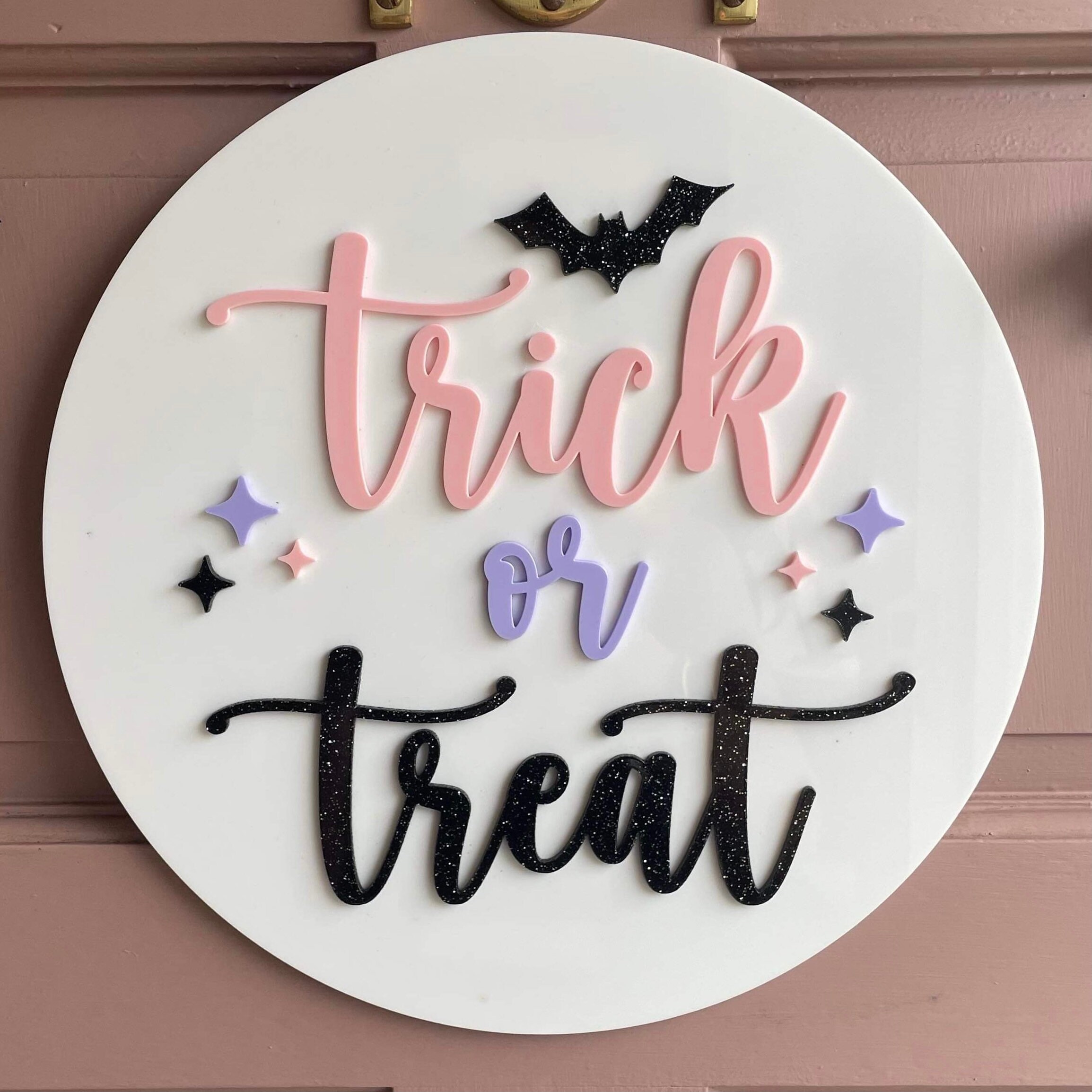 Trick or Treat Large Pastel Halloween Wall Sign alternate view